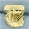 Image 4 : Modern Abstract Designer 3D Diamond Ring in 18k Yellow Gold
