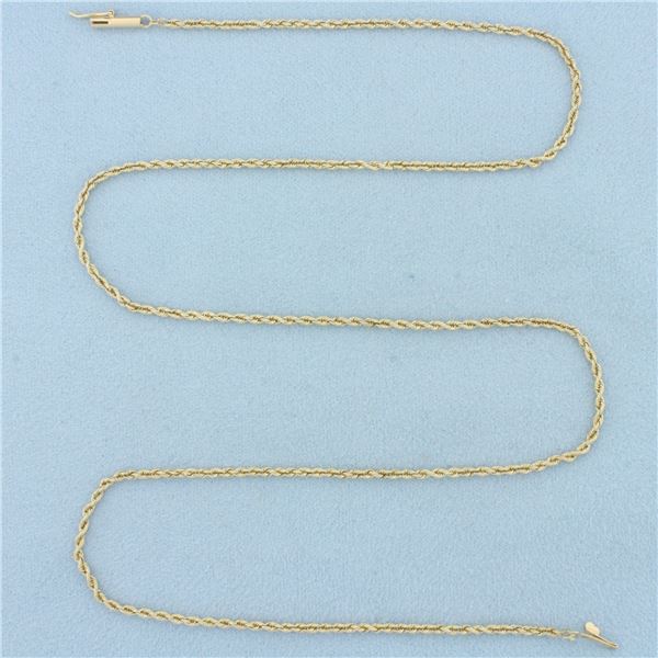 20 Inch Rope Link Chain Necklace in 14k Yellow Gold