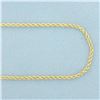Image 2 : 18 Inch Rope Link Chain Necklace in 18k Yellow Gold