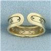 Image 4 : Adjustable Clover Design Ring in 14k Yellow Gold