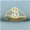 Image 1 : B Initial Ring in 14k Yellow Gold