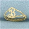 Image 2 : B Initial Ring in 14k Yellow Gold