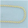 Image 2 : 18 Inch Rope Link Chain Necklace in 14k Yellow Gold