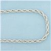 Image 2 : Mens 24 Inch Rope Link Chain Necklace in 14k White Gold