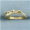 Image 1 : Diamond Scroll Stacking Band Ring in 14k Yellow Gold