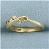 Image 2 : Diamond Scroll Stacking Band Ring in 14k Yellow Gold