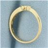 Image 3 : Diamond Scroll Stacking Band Ring in 14k Yellow Gold
