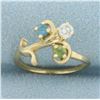 Image 2 : Gemstone Branch Design Ring in 14k Yellow Gold
