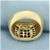 Image 4 : Invisible Set Sapphire and Diamond Pave Ring in 18K Yellow Gold