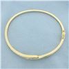 Image 2 : Hinged Diamond Bangle Bracelet in 14K Yellow Gold