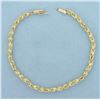 Image 1 : Diamond Cut Turkish Rope Link Bracelet in 14K Yellow Gold