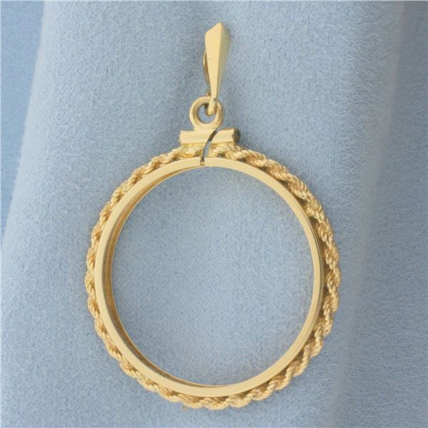 27mm 1/2oz Gold Eagle Coin Bezel Pendant in 14k Yellow Gold