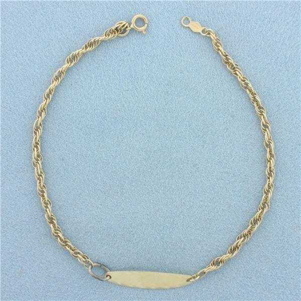 Engravable ID Bracelet in 14k Yellow Gold
