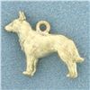 Image 1 : German Shepherd Charm or Pendant in 14k Yellow Gold