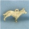 Image 3 : German Shepherd Charm or Pendant in 14k Yellow Gold