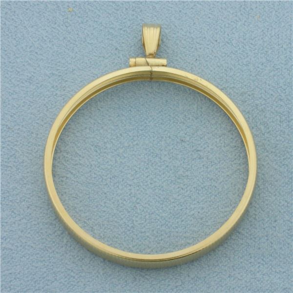 31mm Coin Bezel Pendant in 14k Yellow Gold