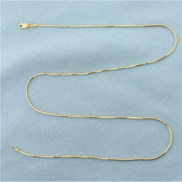 18 Inch Italian Snake Link Chain Necklace in 14K Yellow Gold