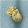 Image 3 : 3-D Pineapple Pendant or Charm in 14k Yellow Gold