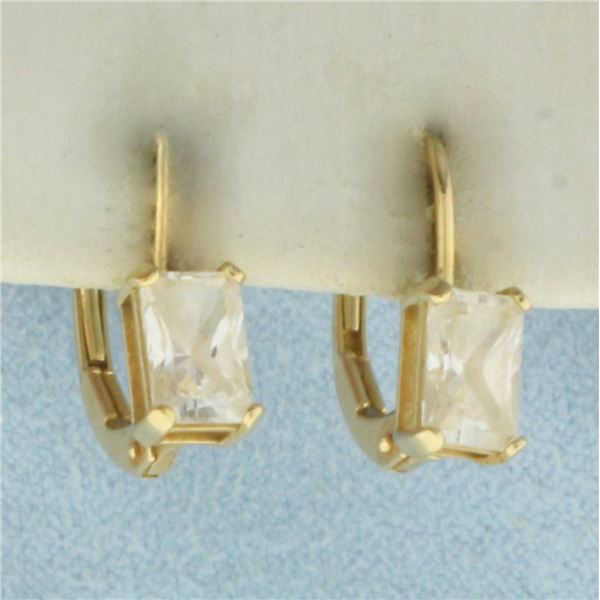 CZ Drop Earrings in 14k Yellow Gold
