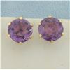 Image 1 : Amethyst Stud Earrings in 14k Yellow Gold