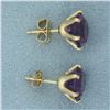 Image 2 : Amethyst Stud Earrings in 14k Yellow Gold