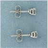 Image 2 : Diamond Stud Earrings in 14k White Gold