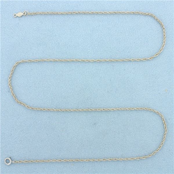 18 Inch Prince of Wales Link Chain Necklace in 14k White Gold