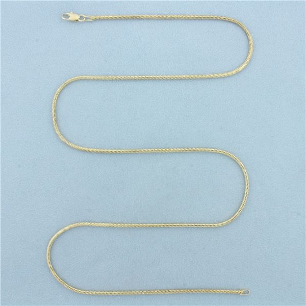24 Inch Italian Snake Link Necklace in Gold Plated Sterling Silver