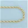 Image 2 : 24 Inch Twisting Rope Link Chain Necklace in 14k Yellow Gold