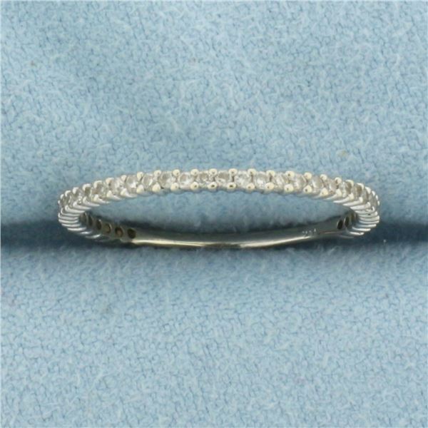 Thin Diamond Anniversary Band Ring in 14k White Gold