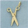 Image 2 : Scissors Charm or Pendant in 14k Yellow Gold