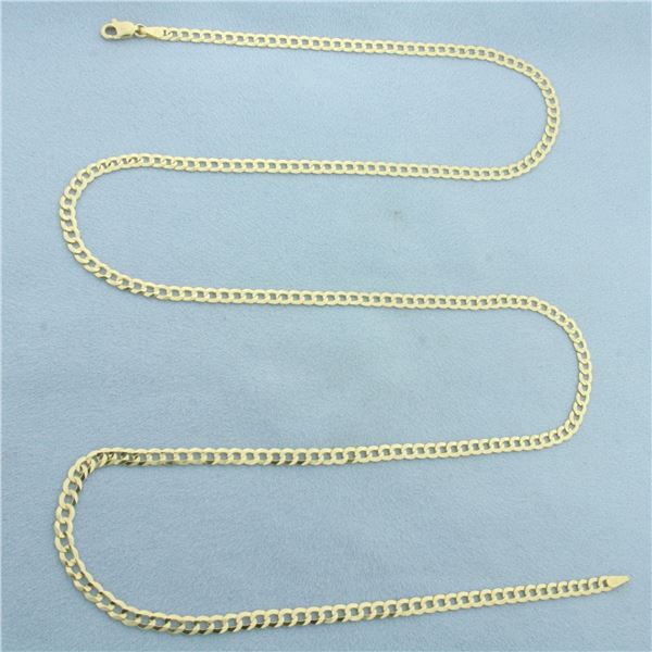 30 Inch Curb Link Chain Necklace in 10k Yellow Gold