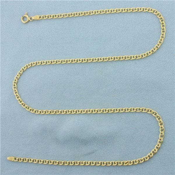 18 Inch Anchor Mariner Link Chain Necklace in 18k Yellow Gold