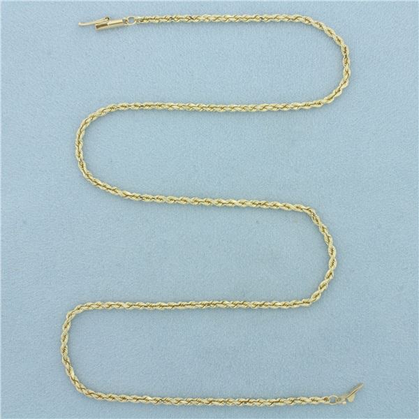 18 Inch Rope Link Chain Necklace in 10k Yellow Gold