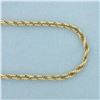 Image 2 : 21 Inch Rope Link Chain Necklace in 14k Yellow Gold
