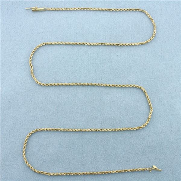 20 Inch Rope Link Chain Necklace in 14k Yellow Gold