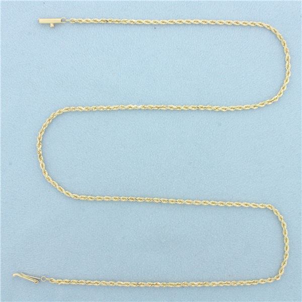 20 Inch Italian Rope Link Chain Necklace in 14k Yellow Gold