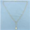 Image 1 : Teardrop Drop Dangle Rope Necklace in 14k Yellow Gold