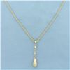 Image 2 : Teardrop Drop Dangle Rope Necklace in 14k Yellow Gold