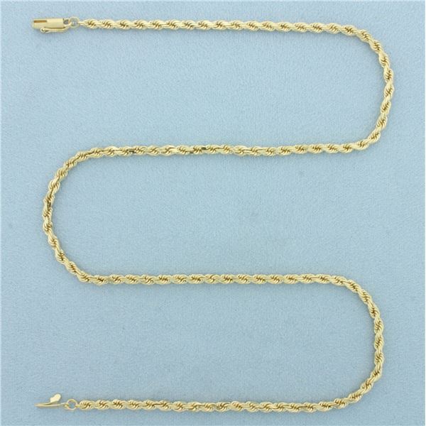 18 Inch Rope Link Chain Necklace in 14k Yellow Gold