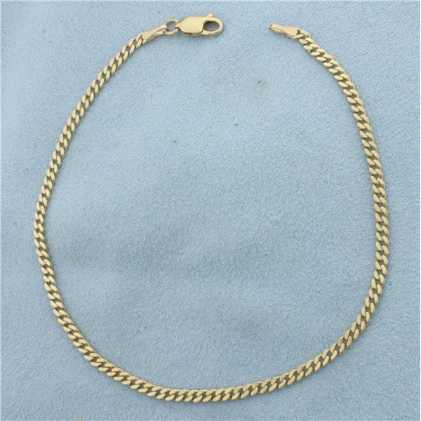 Curb Link Anklet in 14k Yellow Gold