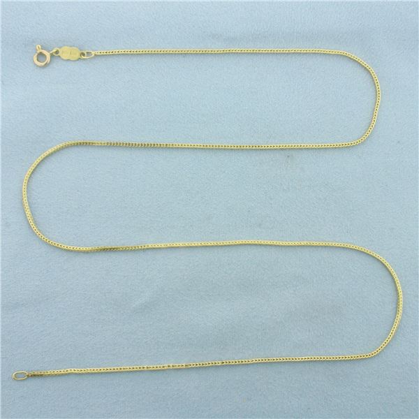 20 Inch Italian Foxtail Link Chain Necklace in 14k Yellow Gold