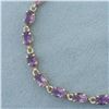 Image 2 : Amethyst Tennis Bracelet in 10k Yellow Gold