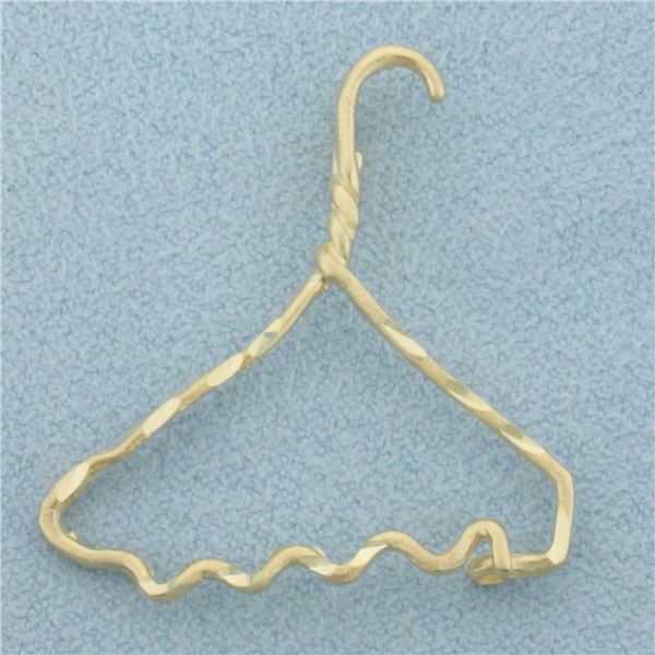 Coat Hanger Charm Holder Pendant in 14k Yellow Gold
