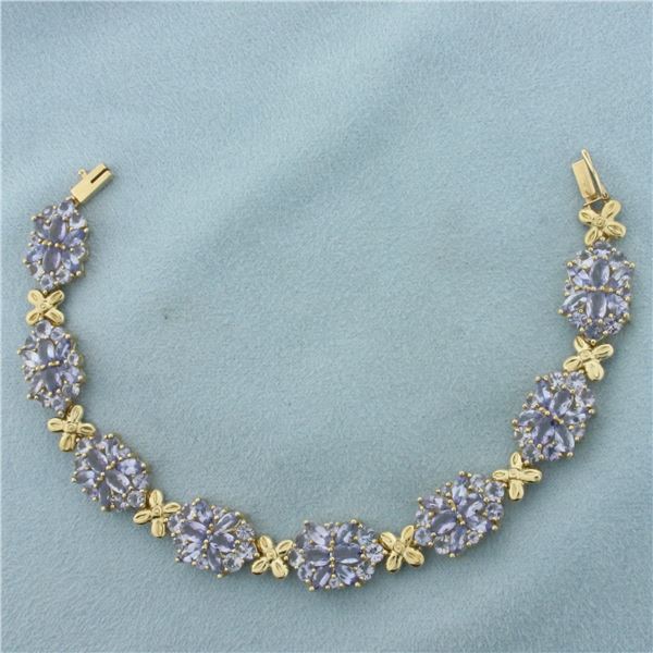 8ct Tanzanite Bracelet in 10K Yellow Gold