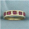 Image 1 : Ruby And Diamond Ring in 14K Yellow Gold
