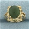 Image 1 : Jade Ring in 10k Yellow Gold
