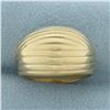 Image 1 : Striped Dome Ring in 14k Yellow Gold