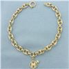 Image 1 : M Initial  Anchor Mariner Bracelet in 14k Yellow Gold
