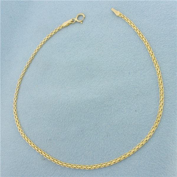 Bismark Link Anklet in 14k Yellow Gold